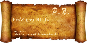 Prágay Nilla névjegykártya